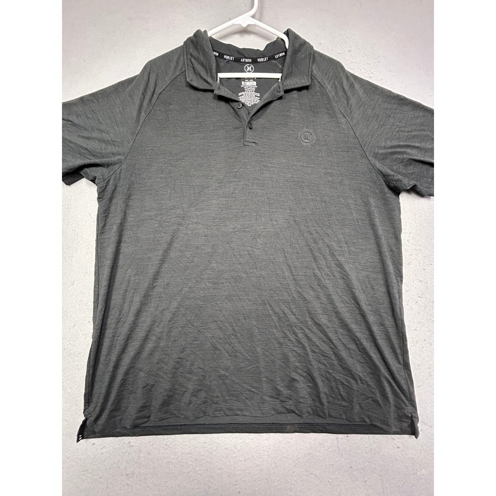 Hurley Polo Shirt Polyester Elastane Gray Heather XL Mens